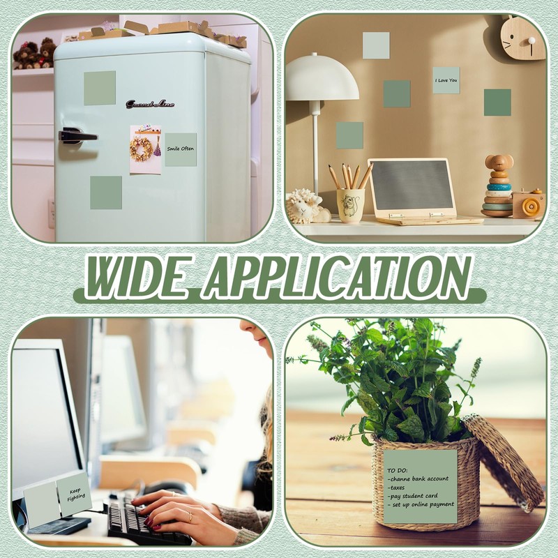 Saypacck 8 Pads Sage Green Sticky Notes 400 Sheets Gradient