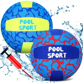 Wettarn 2 Pcs Water Volleyballs for Pool 7.9 Inch Soft Neoprene Swimming Pool Beach Volleyballs Waterproof Indoor Outdoor Volleyballs for Kids Teens Adults Pets Pool Game(Yellow, Blue)