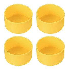 PATIKIL Silikon-Kofferraum, 4 Stück, untere Hülsen, rutschfeste Schutzhülle für Wasserflasche, Auto, Reisebecher, Gelb