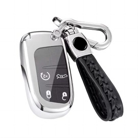 Z.MYUKI Compass Hybrid Key Case with Key Fob for Jeep Compass 2017-2023 2024 Accessories Original (Silver), silver