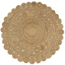 JONATHAN Y RNF104A-7R Bodhi Round Natural Jute Hippie Circle Indoor Area-Rug, Natural Fibers, Geometric, Bohemian Easy-Cleaning, Bedroom, Kitchen, Living Room, Non Shedding, Natural, 7' Round