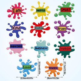 11 Sheets Inspirational Quotes Floor Decals, Motivational Game Wallpaper Colorful Floor Stickers Positive Saying Wall Decals for Classroom Nursery Playroom School Kids Bedroom