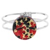 GlassOfVenice Murano Glass Venetian Reflections Metal Bracelet - Black Red