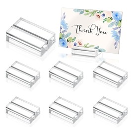 GYWHOOFT Transparent Card Stand, Acrylic Card Stand, Card Holder, Memo Stand (Set of 8), Tabletop, Name Card, Insert, Price Tag, Number Card, Wedding, Protective Film Included, Simple, Stylish