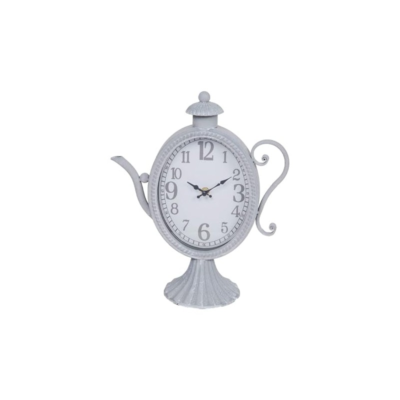 Hometime Metal Teapot Clock Grey - 31.5 x 27.5 x