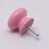 YuGtcen Wooden Cabinet Knobs 6 Pack, Pink Drawer Knobs Wood