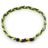 MapofBeauty 18" Three Braided Rope Sport Tornado Necklace (Green/Yellow)
