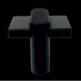 Brainerd P43222C-FB 1 1/4" Modern Knurled Cabinet & Drawer Knob Flat Black