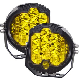 Willpower 2 Pieces 5 inch 50W Amber Yellow Side Shooter LED Work Light Bar Off Road Driving Light Spot Flood Combo Driving Lamp Fog Lights for Jeep Truck ATV SUV Car Boat,10V-30V IP67 Waterproof