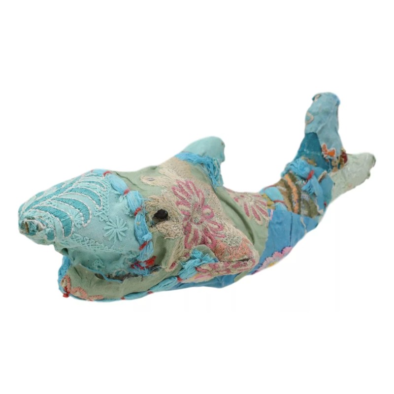 Marine Great White Shark Hand Crafted Paper Mache Colorful Sari