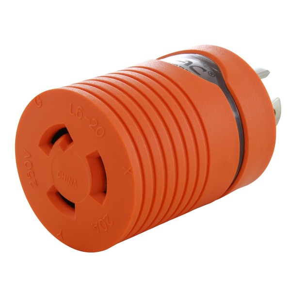 AC WORKS Orange 4Prong 20Amp 125/250Volt NEMA L14-20P Locking Plug