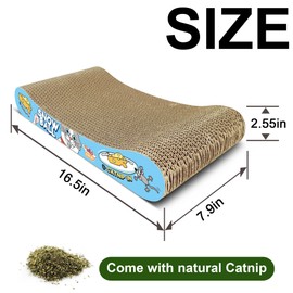 TTCAT Cat Scratching Pad, 2 Pack Corrugated Cat Scratcher Cardboard, Bone Type Durable Cat Scratching Board Reversible with Catnip for Furniture Protection…