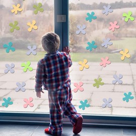 Wall Sticker Colorful Flower Stylish Wallpaper Sticker Scandinavian Interior Wallpaper Cute Art Educational Children's Room Entrance Room Decoration Glass Waterproof Sticker