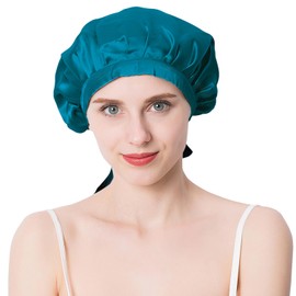 Moxiep Nightcap Cap Hair Cap for Sleeping Shot & Long Hair [Protects Hair from Dryness, Rubber Type & Ribbon Tie, Beautiful Hair, Prevents Sleeping Hair, Moisturizing Beautiful Hair, Shiny] 6A Class