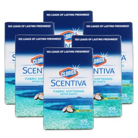 Clorox Scentiva Fabric Softening Dryer Sheets in 105, Pacific Breeze & Coconut,6 Count