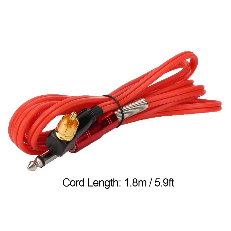 1.8m Soft Silicone Tattoo Right Angle RCA Connector Clip Cords