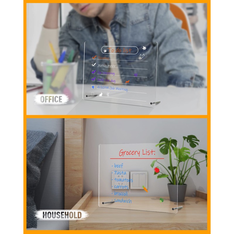 Acrylic Dry Erase Board to Do List Desktop Clear Memo