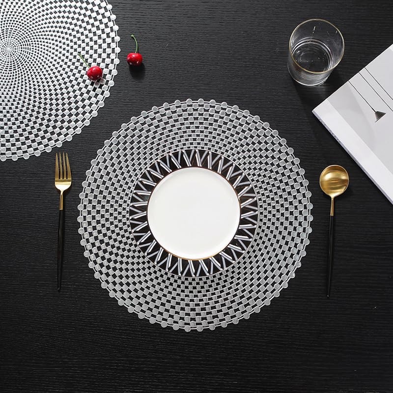 Hosoncovy 4 Pack Decorative PVC Placemats - Hollow Dining Table