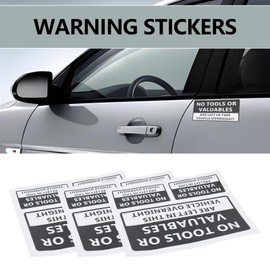 VGOL Pack of 5 Warning Sign No Tools and Valuables Overnight in This Vehicle Leave Back Sticker Large 185 x 100 mm Small Car Sticker 90 x 50 mm for Truck/Car