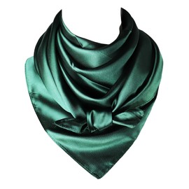 vabovin 35'' Satin Large Square Head Scarf, Silk Like Soild Color Headband Neckerchief Tie Hair Wraps Lightweight (Moss Green)