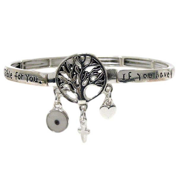 Birsppy Lovely Inspirational Tree of Life Mustard Seed Stretch Bracelet