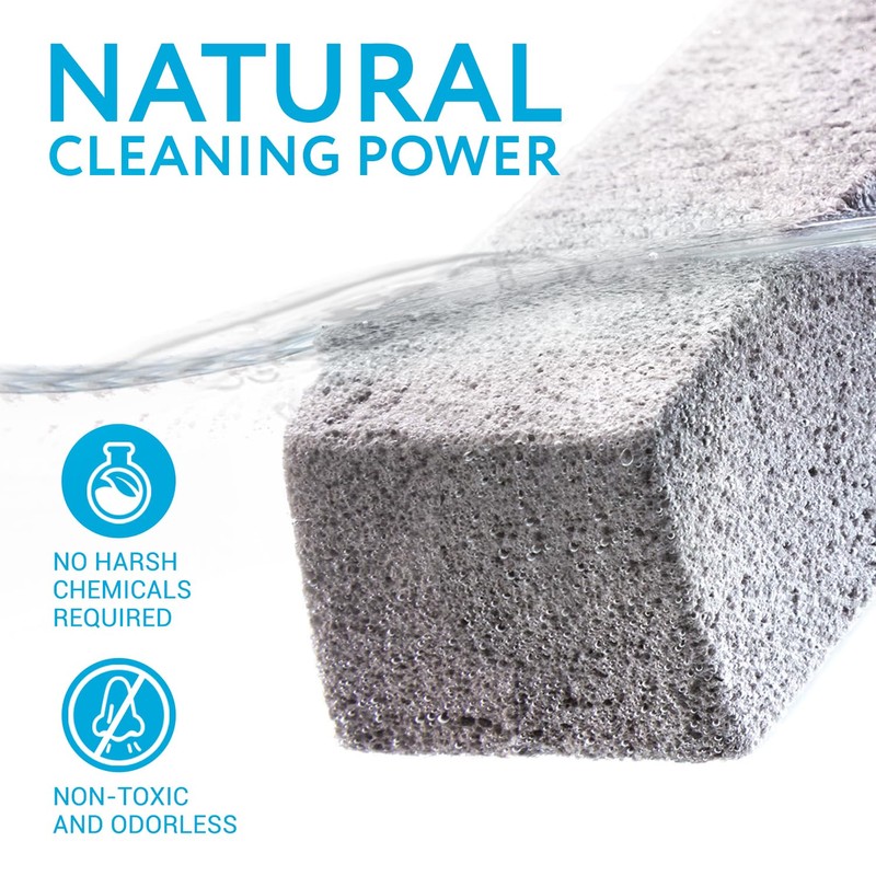 IMPRESA Toilet Pumice Stone with Handle 2-Pack - White -