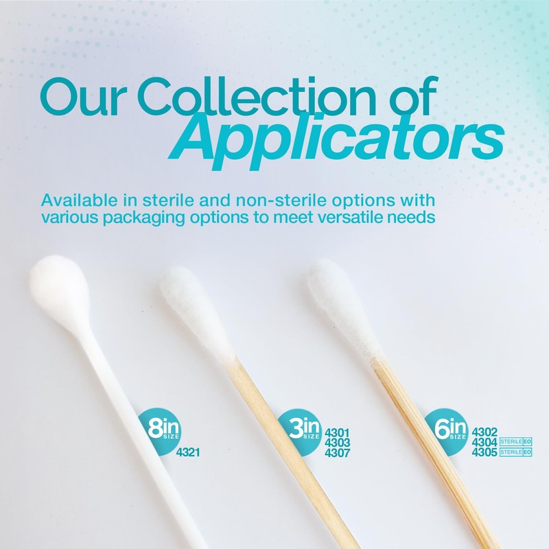 Dynarex Cotton Tipped Wood Applicators - 6" - Sterile -