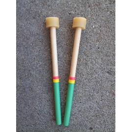 KaKesa Steel Drum Pan Mallets Sticks Wood Rasta - Guitar/Cello