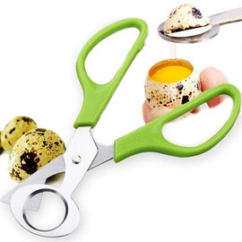 2PCS Quail Egg Scissors Stainless Steel Anti-rust Quail Egg Clipper Shell Cutters Separator Small Quail Egg Scissors Opener Cutter Blade Plastic Handle Kitchen Egg Shears Tool Green