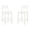 Linon White Benton Solid Rubberwood MidCentury Stool Set of 2,