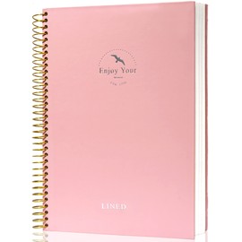 FLYING EAGLE Hardcover Spiral Notebook Journal 8.5 x 11 Large Spiral Notebook 210 Pages College Ruled Notebook Composition Notebook Wire Bound Journal Work Notebook for Office School Supply, Pink