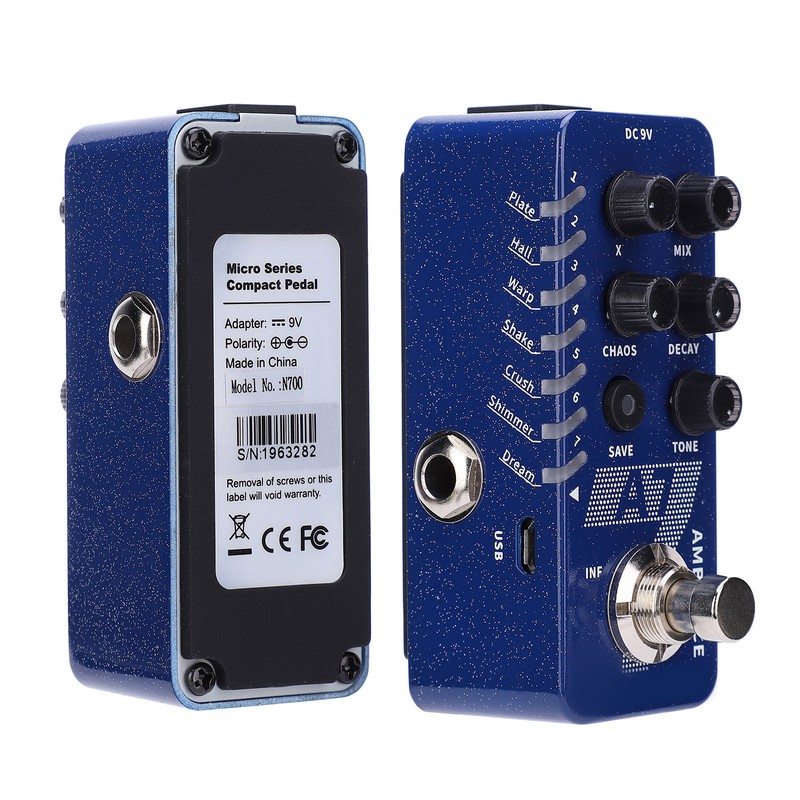 Reverb Effect Pedal Digital 7 Ambiance Guitar Built In Infinite