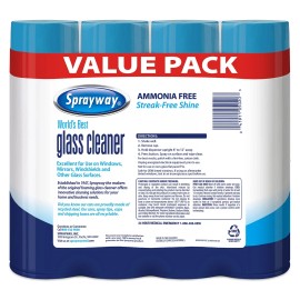 Sprayway, Glass Cleaner, 19 Oz Cans, Pack of 4-Free Shipping