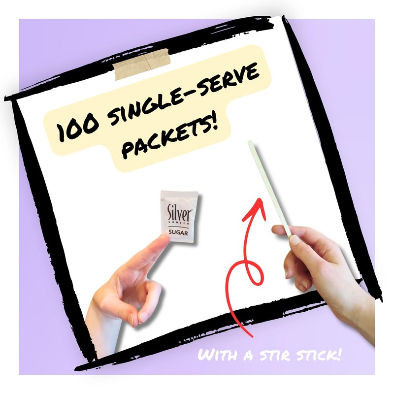 Sugar Packets – 100 Count (2.6g Each) with Stir Stick