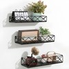 QUCHRYO Floating Shelves Set of 3,Wall Mounted Shelf with Metal
