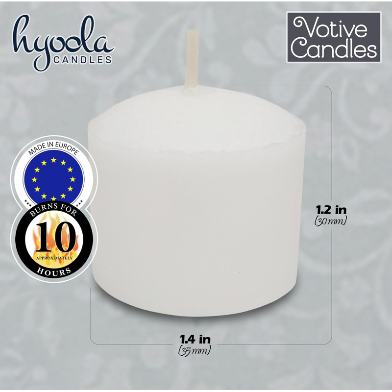 Hyoola Votive Candles - 10 Hour Burn Time - Unscented
