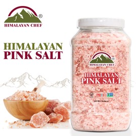 Himalayan Chef 5 lbs Pink Himalayan Salt Bulk Jar, Coarse Grain | 100% Pure, Food Grade with 84 Trace Minerals | Kosher Certified, Vegan, Non-GMO, & Cruelty-Free