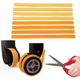 Brrnoo 8 Uds Cubiertas de Ruedas de Equipaje, Protectores de Ruedas, Cubiertas Protectoras de Silicona para Maletas, Color Naranja