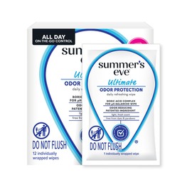 Summer's Eve Feminine Wipes, Ultimate Odor Protection, Boric Acid, 12 Ct