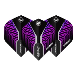 WINMAU Dart Flights - Prism Delta Kairos Extra Thick 100 Micron - 1 Set per pack (3 darts Flights in total) - Professional Darts Accessories - Black and Purple Dart Flights