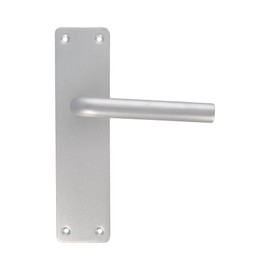 Amig - Silver Plated Aluminium Square Plate Curved Handle for Entrance and Entrance for Indoor and Outdoor Use - 222 x 55mm Handle with Decorative Modern Crank Handle