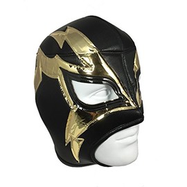 SHOCKER Adult Lucha Libre Wrestling Mask (pro-fit) Costume Wear - Black/Gold