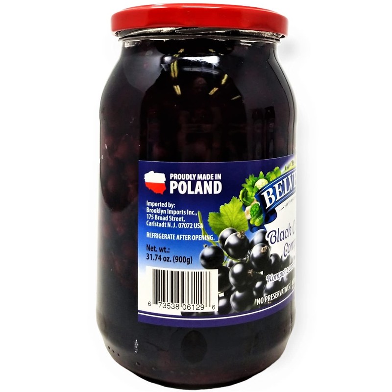 Belveder Blackcurrant Compote, No Preservatives Added, Non-GMO, Gluten Free and
