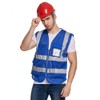 Large Blue safety vest reflective with pockets and zipper|High Visibility