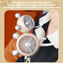 Ericfavre Portable Neck Fan Rechargeable, Personal Wearable Fan For Neck, Cute Neck Fans, USB Rechargeable 3 Speeds, 360 Degree Free Rotation For Travel, Office, Outdoor, Home Use (white)
