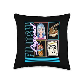Fujoshi Legend, Anime Otaku Girl Japan Kawaii Ramen Noodles Throw Pillow