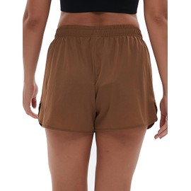 LeaderKing Women's Sports Shorts Quick Drying Loose Lightweight Breathable for Running, Fitness, Yoga Shorts (US, Alpha, One Size, Small, Regular, Regular, Brown)