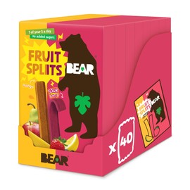 BEAR Sour Berry & Mango Fruit Splits - Delicious Real Fruit - Healthy - 8 x 5 (40 Packs)