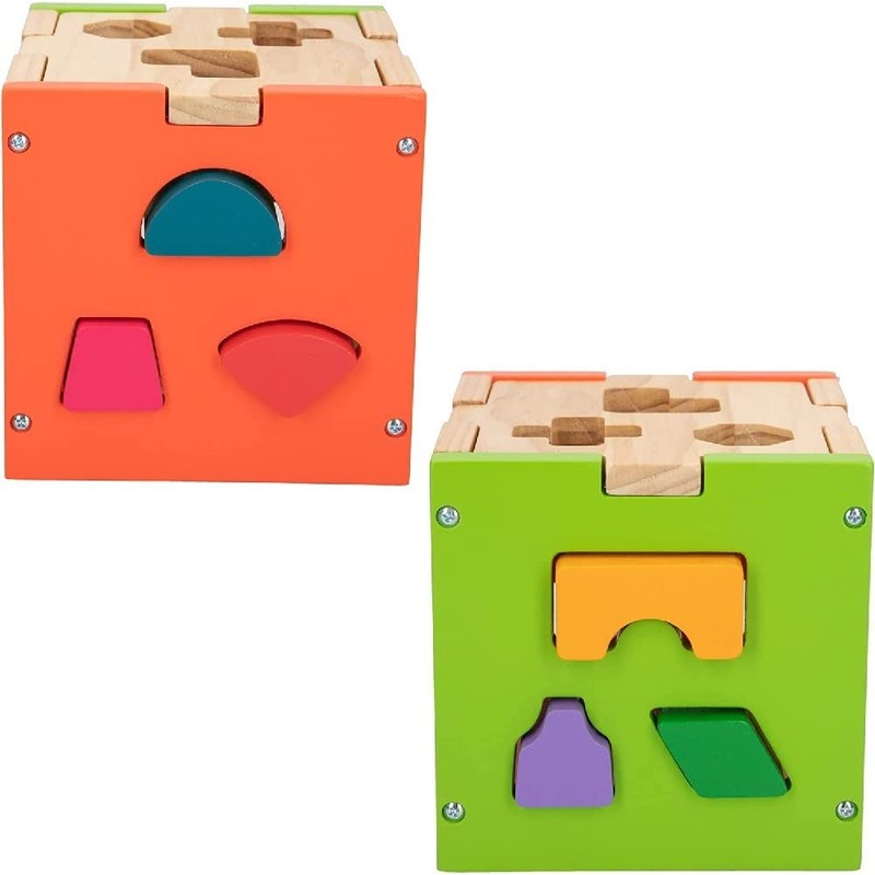 COLORBABY – Wooden Activity Cube Bucket
