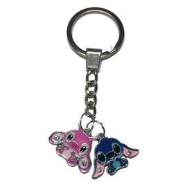 Lilo And Stitch Movie Stitch and Angel Enamel Filled Characters Metal KEYCHAIN